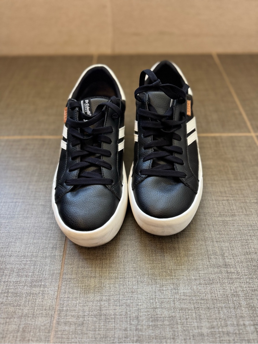 Dr. Scholl's Black and White Platform Sneakers - Picture 3 of 5